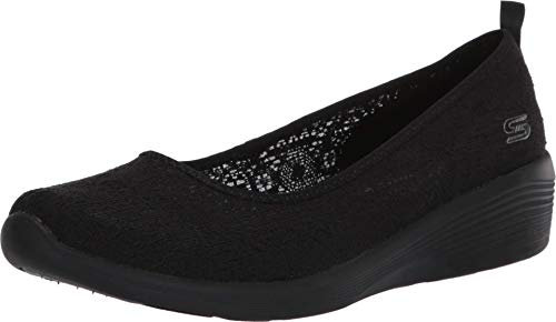 Skechers Damen Arya - Airy Days Geschlossene Ballerinas, Black Crochet Trim, 40 EU