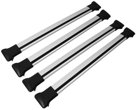 Dachträger Grundtäger kompatibel mit Mercedes Viano Vito W639 2003-2014 Aluminium 75kg Silber 4tlg Offene Reling für Fahrradträger, Dachboxen, Skiträger Abschließbar