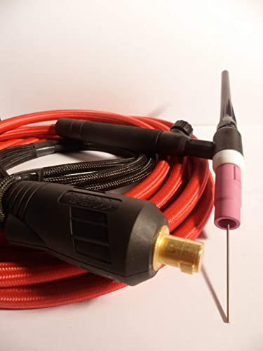 TIG/WIG - Schweissbrenner WK/SR/WP 17 V (Ventil) - 4,0 meter Stromanschluß SK25 (9,0mm) Gas R1/4 Strogaskabel Hoch Flexibel