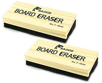 2 Stück Kreidetafel-Radiergummi von staubfrei Holz Kreidetafel Radiergummi mit Magnetband für Zuhause Büro Schule
