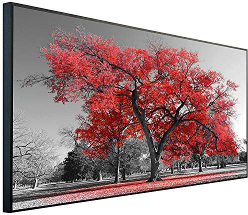 Ecowelle Infrarotheizung mit Bild | 750 Watt | 60x120 cm | Infrarot Heizung| | Made in Germany| d 75 roter Baum