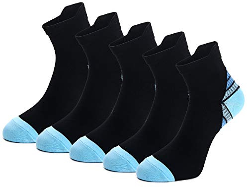 5 Paar Kompressionssocken Sportsocken Laufsocken für Herren & Damen Münner Leichtgewicht Kompressionsstrümpfe Funktionssocken Sneaker Socken