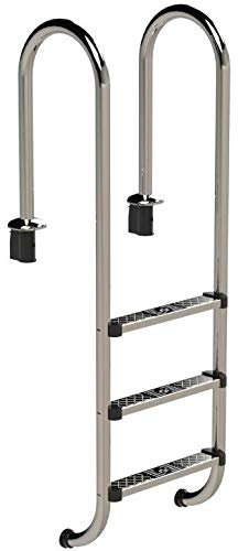 IDEAL Edelstahl Tiefbeckenleiter 3-stufig Enge Ausladung 180mm Ausführung ECO V2A by well2wellness®