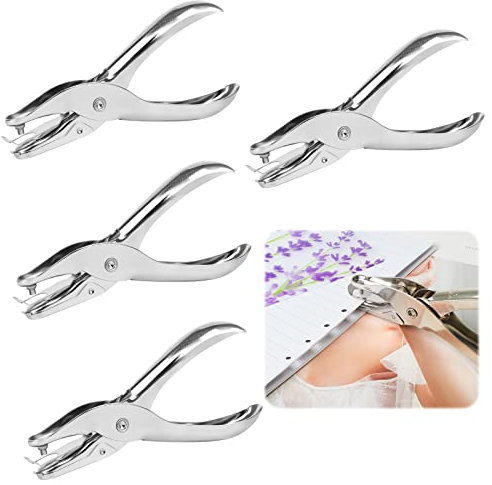 4 Pezzi Perforatore a Foro Singolo Tondo per Perforatore a un Foro 3MM Punzonatrice per Carta Punzonatrice a Foro Singolo Puncher Carta Palmare per Fai-Da-Te Carta per Appunti Carta Sottile Cartoline