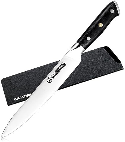 GRAND SHARP Chefmesser, Scharf Fleischmesser Kochmesser 20cm, Profi Messer Küchenmesser aus Hochwertigem Deutscher Carbon Edelstahl [Exquisiter Geschenkverpackung]