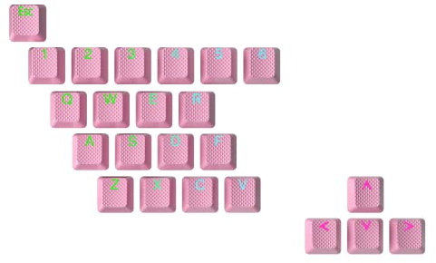Ranked Teclas de Goma | Doble Shot Translúcido | Perfil OEM para Teclados Mecánicos para Juegos (Rosa, 23 Teclas)
