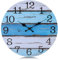 Lafocuse Horloge Murale Nautique Bleu Bois Silencieuse, Rustique Pendule Murale Marin Vintage Retro, Thème Océan sans Tictac Salon Chambre Salle de Bain Piscine 30cm