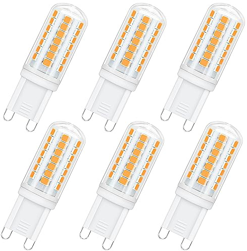 PURSNIC G9 LED Bulbs Warm White 3000K, Dimmable 3W Equivalent to 25W G9 Halogen Bulbs, 350LM, Energy Saving LED Capsule Light Bulbs, CRI＞83, 6 Pack