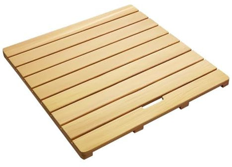 KDDEON Tapis de Bain en Bambou pour Salle de Douche,Tapis de Bain en Bois Antidérapant,Caillebotis de Douche Naturel Imperméable,Facile à Nettoyer,avec Poignée,pour Baignoire,Sauna (80x70cm/31x28in)
