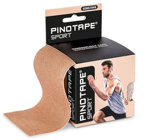 Pinotape Sensitive XL und XXL - Kinesiologie Tape - Light Beige - Für große Muskelgruppen - Extra milder Acrylatkleber - XL - 7,5 cm x 5 m - 1, Stück