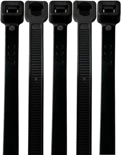 On1shelf® Ultra-Long Cable Ties - 1000mm x 9.0mm, 40 Premium Nylon Tie Wraps, Industrial Strength, Temperature & UV Resistant for Indoor and Outdoor Use (5, Black)
