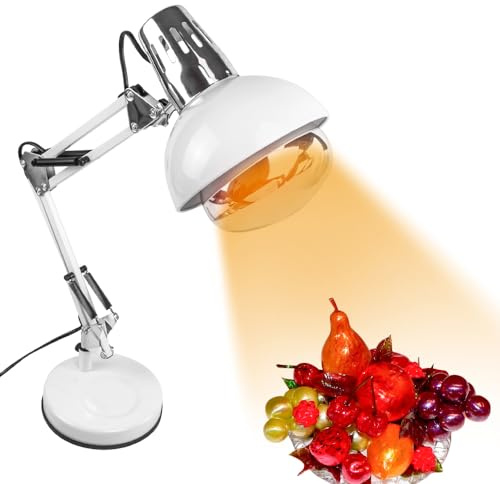 DUEBEL Lampe chauffante pour la fabrication de bonbons - Chauffe-bonbons abordable, idéal pour les débutants en art du sucre, de la pâtisserie et de la confiserie - Plaqué blanc et argent