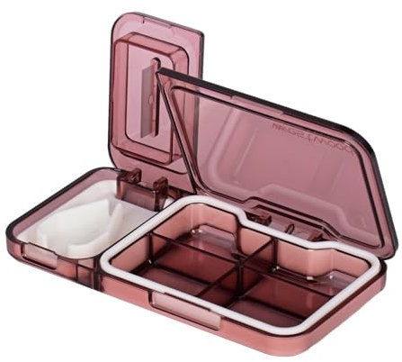 DIDATOOL Pillenschneider Tablettenteiler, Pillenschneider Verstellbar, Multifunktionaler Tablettenschneider Groß, Tablettenteiler für Kleine und Große Tabletten (Rot)