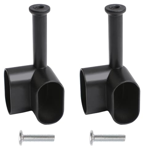 INCREWAY Corner Closet Rod Support Bracket, 2PCS Hidden Installation 90° Heavy Duty Wardrobe Clothes Rail Flange Seat for Cabinet Wardrobe in Bedroom Bathroom, Black