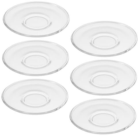 SECFOU 6pièces Soucoupes Verre Décoratives Pour Tasses Assiettes à Thé Décoration De Table