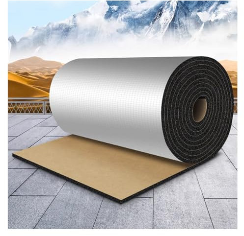 ZXCASDF Selbstklebend Dämmmatte，Auto Schallschutzmatte，Schallschutz Dämpfungsmatte，Dämmmatte Auto Schallschutzmatte Isolierung Matte Schaumstoff Selbstklebende Mattenrolle(10MM(THK),1 * 5M(5m²))