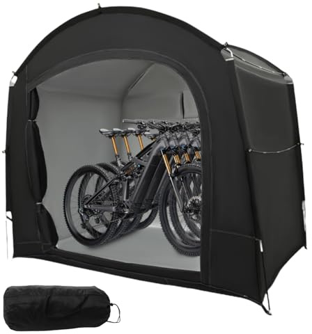 ZERNEIL Bike Storage Shed Tent with Storage Bag, 210D Oxford Cloth Outdoor Bike Tent Waterproof Portable Bicycle Storage Sheds for 3-4 Bikes, Bike Covers Shelter for Motorcycle, Garden Tools