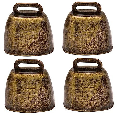 BESTOYARD 4stücke Hängendes Dekor Klingelglocke Rinderglocke Schafglocke Anhänger-Ornament Mit Lautem Metallstreifen Für Tierhaltung Dem Bauernhof Bronze