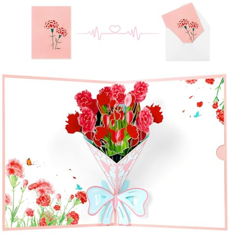 VEYLIN Muttertagskarte, 3D Karte für Muttertag Muttertag Pop Up Karte, Geburtstagskarte für Mama Valentinstag Muttertag Geschenk