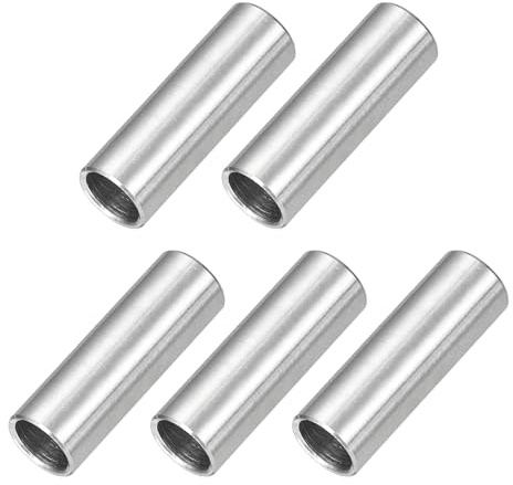 QUARKZMAN 5 Stück Distanzhülsen Abstandshalter Edelstahl, 8mm ID x 10mm OD x 40mmL 304 Edelstahl Runde Abstandshalter ohne Gewinde Säulen für Schrauben 5/16 oder M8