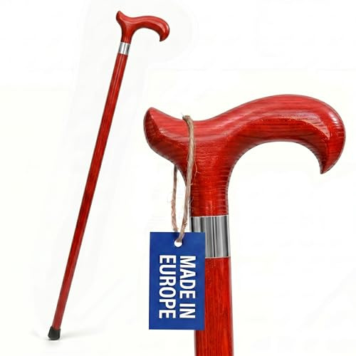 Dr. Watson Classic Derby Walking Stick – Handcrafted Ash Wood Cane with Polished Stainless Steel Collar