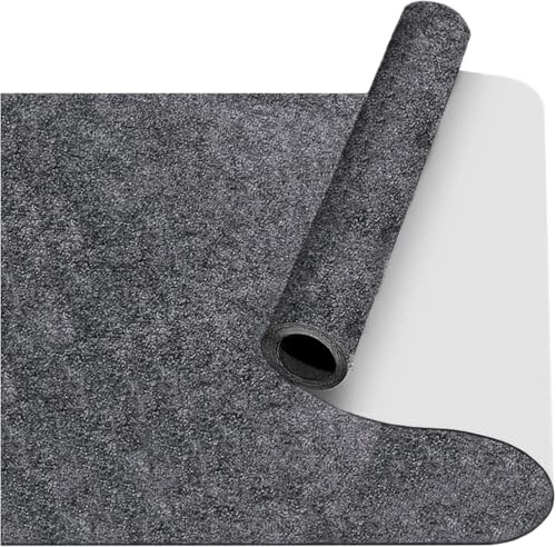 Fondlife Självhäftande filt 150 x 40 cm självhäftande klibbig filt, 2 mm filtglidare, självhäftande möbeltassar, självhäftande filt för soffa, bordsben, gör-det-själv (svartgrå, 150 x 40 cm)