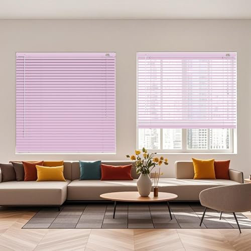 Alu Jalousie 165 X290 cm 2.5cm Lamellen, Größen von 25 Bis 165 Breite, Fenster Rjalousie Aluminium für Innen Verdunklungsrollo, Lamellenrollo Anpassbare Jalousien(Pink)