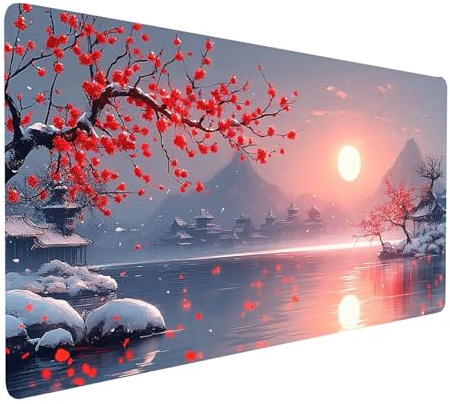 Large Mouse Mat 700x300x3mm Waterproof Gaming Mouse Pad Tree Desk Mat Stitched Edges, Non-Slip Mousepad Winter for Gaming Desk Accessories, Mousemat for Laptop Home Office product Gifts model-3353