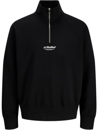 JACK & JONES Herren Sweatshirt JJESOHO Sweat Quarter Zip - Relaxed Fit