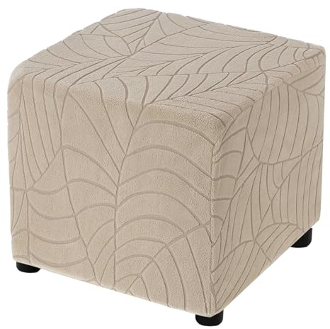 QUARKZMAN Ottomane Schonbezug für Länge 33-45.7cm - Khaki | Hockerbezug, Hocker Hussen für Fußhocker, Stretch Bezug Waschbar Ottomane Abdeckung Überzug Hocker Protector