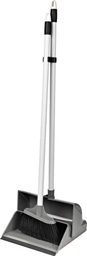 ROZENBAL 500581 Céleste Pelle-Balayette Grand Modèle avec Pelle Réservoir Bord Caoutchouc et Balayette Plastique Gris 105x27.5x9 cm