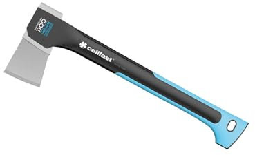 CELLFAST Axt Zum Fällen Zimmermannsaxt Gartenaxt Bauaxt Transportschutz Haltbar Gehärteter Stahl Safetouch Glasfaserverstärkter Stiel 450 mm 1,1 kg