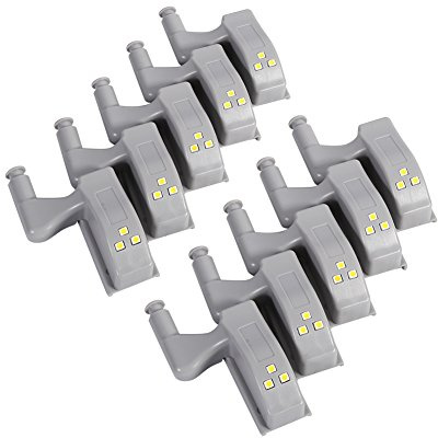 Vbestlife 10 Unids Armario Universal LED Bisagra Luz Casa Cocina(Amarillo)