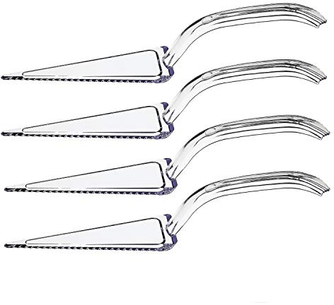 Plasticpro Disposable Plastic Cake Cutter Durable Heavy Duty Premium Serving Utensils Clear Pack of 4