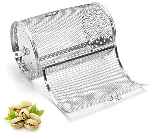 VIONNPPT Edelstahl Ofen Rotisserie Grill Korb Bratenkorb Bakeware BBQ Tumbler Korb, Zubehör zu Heißluft Grillkorb, rund, für Halogen-Konvektionsofen