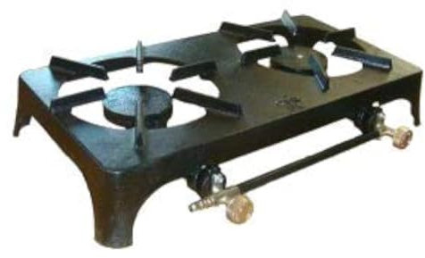 BRENNER Dual Burner Gas Camping Stove – Heavy-Duty Cast Iron Twin Boiling Ring with 4kW/HR Heat Output – Portable Outdoor Gas Cooker for Camping, Caravan, Catering – LPG & Butane/Propane Compatible