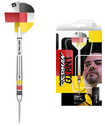 Target Darts Gabriel Clemens 80 80% Wolfram Steeldarts-Set (24 g), schwarz, gelb, rot und weiß