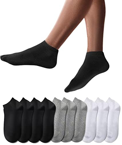 YouShow Sneaker strumpor män kvinnor 10 par korta halvstrumpor kvarts bomull unisex