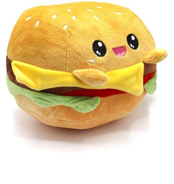 Joy Toy - Yummies Patty der Burger Plüsch 20 cm mit Gestickten Details und Lustigem Gesicht