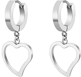 Lieson Ohrringe Set Titan, Damen Ohrstecker Silber Ohrstecker Hohl Herz