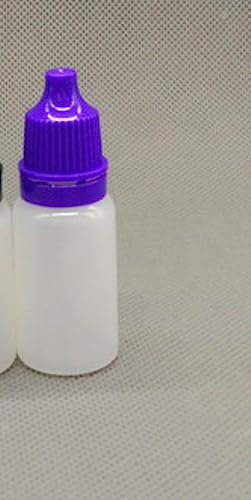 10 ml Plastikflasche für Augentropfen, 10 g rot, gelb, blau, schwarz, violetter Deckel, ophthalmologische Augentropfen, Leere Verpackungsflaschen, 10 ml, lila Deckel