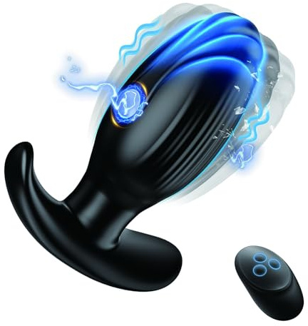 PQKuss Analvibrator Prostata Stimulator Silikon mit 3 Stromschlag und 10 vibrationsmodi mit Fernbedienung Analplug Electric Shock Vibratoren Anal Plug Stimulation Sexspielzeug für Männer Frauen