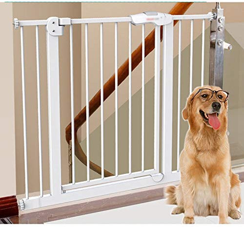 Extra breite Babyschutzgitter aus weißem Metall für den Innenbereich/Türen/Treppen, Freistanzung (Größe: 225–234 cm) (195)