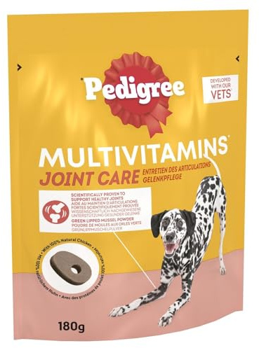 Pedigree Multivitamins Joint Care, 180 Soft Chew Supplements for Dogs, 6 x 180g, with Natural Chicken, Treats to Support Healthy Joints