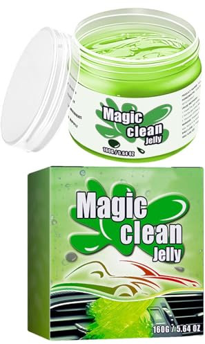 Gel de limpieza para coche, masilla refrescante de 160 g, masilla de lavado sin enjuague, gel de limpieza para grietas de coche, suministros de limpieza multiusos para el hogar, masilla para detalles