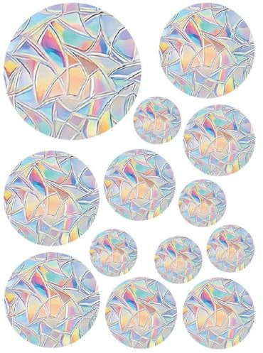 WeddHuis 13 Adesivi Anti Collisione Vetri Arcobaleno Adesivi per Finestre per Uccelli Strike Uccelli Anticollisione Avviso Anti-Collisione Statico Arcobaleno Adesivi Anticollisione per Uccelli Prismi