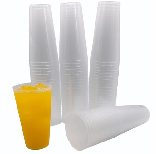 PAWOPA 525 Vasos Económicos de Sidra y Cocktail Cónicos 480 ML Reutilizables - Plástico Duro Irrompible - Uso en Fiestas, Oficina o Camping - Ecológico sin BPA - Para Agua, Cubatas, Copas y Cerveza