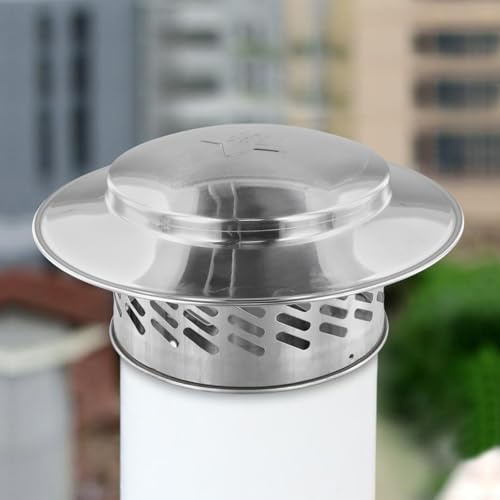 Stainles Steel Chimney Cap, Chimney Cowl Bird Guard, Flue Pipe Cover Cap, Roof Pipe Exhaust Hood, Mesh Protector, Roof Rain Snow Cap(160mm（6inch）)