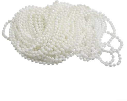 10 Meter Curtain Chain with 10 Plastic Connectors Bead Pull Cord for Roller Vertical Roman Blinds Window Treatments White
