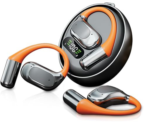 Moorstdel Open Ear Kopfhörer, Bluetooth 5.4 Kopfhörer Kabellos mit Mikrofon, Open Ear Knochenschall Sport Kopfhörer für Laufen, Fitness